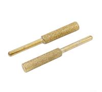 YobiLife 2Pcs Chainsaw Sharpener Grinding Head Set Emery Wheel Bits with 3mm Shank for Electric Grinder, Rotary Tool and Drill Sharpening Chain Saw Teeth(5.5mm)