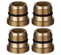 YobiLife 4 Pcs Faucet Adapter Kit Copper Bathroom Kitchen Sink Aerator Connector G1/2 to 22mm Plated Threaded Tap Adapter for Garden Hose Female Spout Tool-Free Installation(18.2mm)