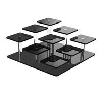 YobiLife Acrylic Display Stand Multi-Layer Clear Shelving Unit for Figurines Cupcakes Decor 5mm Thick Organizing Stand Home Garden(black)