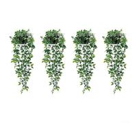 YobiLife Artificial Hanging Vines 4 Pack Fake Datura Vine Plants Realistic Green Foliage Indoor Wall Decor 65cm Long for Living Room Bedroom Bathroom Closet Plastic Evergreen Decorative Set