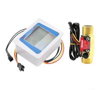 YobiLife Battery Powered Digital Water Flow Meter Featuring LCD Screen and Low Power Consumption for Industrial Water Monitoring and Irrigation Systems, Measures 1-30 Liters per Minute