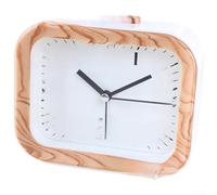 YobiLife Battery Powered Quartz Movement Alarm Clock With Wood Grain Finish For Kids And Students, Silent Sweep Second Hand, Gentle Beeping Alarm, Modern Square Design(Yellow)