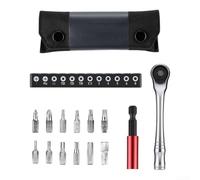 YobiLife Bicycle Repair Tool Kit, 12-in-1 Ratchet Wrench Set | For S2 Alloy Steel Bits, Magnetic Extension Bar, Compact Oxford Pouch For Cycling Maintenance On Road And Mountain Bikes