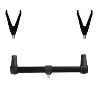 YobiLife Carp Fishing Rod Rest, Adjustable Rod Pod with Buzz-Bar and 360° Rotation Bracket, Lightweight Aluminum Bank Fishing Holder System(Two heads+2v)