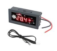 YobiLife DC 12V 4-Wire PWM-Fan Speed Regulator with Temperature Probe Digital RPM Display for PC Server and Equipment Cooling(2 lines black dots)