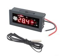 YobiLife DC 12V 4-Wire PWM-Fan Speed Regulator with Temperature Probe Digital RPM Display for PC Server and Equipment Cooling(2 lines + cylinders)