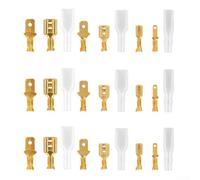 YobiLife Electrical Crimp Terminal Connectors (450 pcs) - Gold-Plated Brass, Spring-Insulated, Full-Bore Design for Solid & Stranded Wires, 0.5-2.5 mm², CE-Compliant Accessories