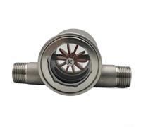 YobiLife External Thread Water Flow Indicator 304 Stainless Steel Impeller Sight Glass for Industrial Pipeline Monitoring DN15 to DN50(DN15)