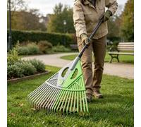 YobiLife Garden Leaf Rake, 1.5m Handle for Fast Debris Collection | Lightweight 56x47cm Wide, Hands-free Debris Gather, PP Plastic Lawn Rake for Gardens Yards Flower Beds and Rooftops Cleanup