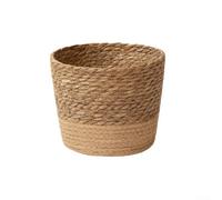 YobiLife Handwoven Plant Basket Leak Proof Liner Natural Grass Flower Pot for Indoor Outdoor Home Decor Storage Office Living Room Garden(large)