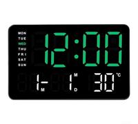 YobiLife LED Mirror Digital Alarm Clock Dual Alarm Smart 4-in-1 Display Time Date Temperature Weekday 16 RGB Night Light Modes 3-Level Adjustable Brightness for Bedroom Living Room Office(B)