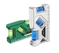 YobiLife Mini-Magnetic Level Tool with Strong Magnets for Accurate 0.5mm/m Measurement ABS Ruler for Metal Surfaces 2 Pack(2PCS White)