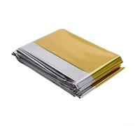 YobiLife Multifunctional Thermal Blanket Camping Survival Aluminum Foil Waterproof Windproof Lightweight Compact PE Film Reflective Ground Mat Sleeping Bag Liner(130 * 210cm)