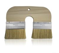 YobiLife Natural Bristle Limewash Brush U-Shaped Handle 200mm Wide Coverage Double Head for Traditional Lime Paint Application