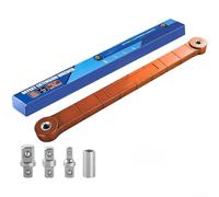 YobiLife Offset Extension Wrench Set 3/8 Drive With 1/4 1/2 Square Adapters Chrome Vanadium Steel Non Slip Knurled Grip For Tight Spaces (orange)