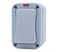 YobiLife Outdoor Wall Switch 1 Gang IP66 Weatherproof with LED Status Light 20A 250V for Garden Balcony(A)