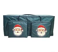 YobiLife Portable Christmas Tree Storage Bag Featuring Double Zipper And Handles For Safe Storage And Easy Transport(Green Santa Claus)
