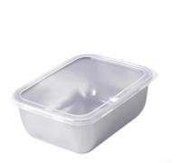YobiLife Stainless Steel Food Storage Container 2 Pack Airtight Lunch Box with Leak Proof Lids and Stackable Design for Kitchen Meal Prep and Freezer Safe