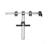 YobiLife Stainless Steel Handle Jig Adjustable Woodworking Hole Locator with HD Scale for Cabinet Door Furniture Installation(B)