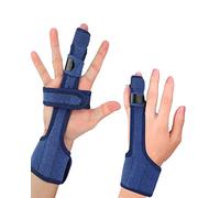 Yoboamic Finger Splint Support with Wrist Brace, Adjustable Trigger Finger Straightener for Index, Pinky, Ring, Middle Finger of Left Right Hand, Knuckle Protector for Arthritis, Mallet, Sprains