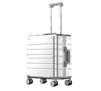 Yobohui 18 inch All Aluminum Magnesium Hardside Carry on Luggage Zipperless Hardshell Suitcases with Spinner Wheels(Silver)