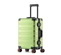 Yobohui All Aluminum Carry On Luggage Hard Shell Suitcases with Spinner Wheels Airline Approved Zipperless Luggage Small Suitcase(Green,29in)