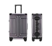 Yobohui All Aluminum Carry On Luggage Zipperless Metal Suitcases TSA Lock with Silent 360° Spinner Wheels(Grey,Carry-On 26-Inch)