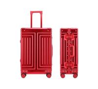 Yobohui All Aluminum Carry On Luggage Zipperless Metal Suitcases TSA Lock with Silent 360° Spinner Wheels(Red,Carry-On 20-Inch)
