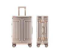 Yobohui All Aluminum Carry On Luggage Zipperless Metal Suitcases TSA Lock with Silent 360° Spinner Wheels(Golden,Carry-On 22-Inch)