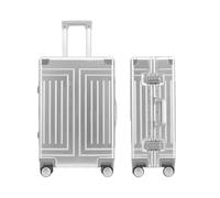 Yobohui All Aluminum Carry On Luggage Zipperless Metal Suitcases TSA Lock with Silent 360° Spinner Wheels(Silvery,Carry-On 20-Inch)