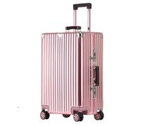 Yobohui All-Aluminum-Magnesium Alloy Carry-on Suitcase Hard-Shell Suitcase with TSA Lock zipperless Metal Roller Travel Suitcase(Rose,29 inch)