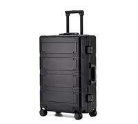Yobohui All Aluminum Magnesium Zipperless Carry on Luggage Airline Approved,with TSA Lock,Hardshell Metal Rolling Suitcase(Black,20in)
