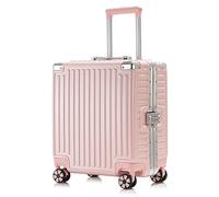 Yobohui Aluminum Frame Hard-Shell Carry-on Suitcase with Swivel Wheels No Zippers Lightweight Travel Trolley Suitcase(Pink,20in)
