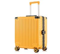 Yobohui Aluminum Frame Hard-Shell Carry-on Suitcase with Swivel Wheels No Zippers Lightweight Travel Trolley Suitcase(Yellow,20in)