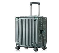 Yobohui Aluminum Frame Hard-Shell Carry-on Suitcase with Swivel Wheels No Zippers Lightweight Travel Trolley Suitcase(Green,20in)