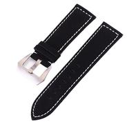 Yobohui Brushed Leather Strap 18/20/22/24mm Strap Vintage Classic for Men and Women(Black,Width 20mm)