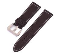 Yobohui Brushed Leather Strap 18/20/22/24mm Strap Vintage Classic for Men and Women(Dark brown,Width 22mm)