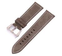 Yobohui Brushed Leather Strap 18/20/22/24mm Strap Vintage Classic for Men and Women(Gray,Width 20mm)