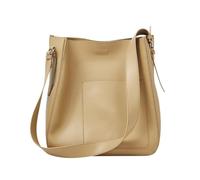Yobohui Bucket Shoulder Bags for Women Genuine Leather Casual Top Handle Hobo Tote Bag Purses Handbags with Magnetic Button(Gray)