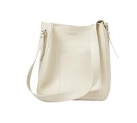 Yobohui Bucket Shoulder Bags for Women Genuine Leather Casual Top Handle Hobo Tote Bag Purses Handbags with Magnetic Button(White)
