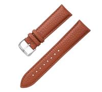Yobohui Genuine Leather Strap 12~24mm Soft Waterproof Watch Band Ladies Men Universal Business Watch Strap Bracelet(Brown,Width 14mm)
