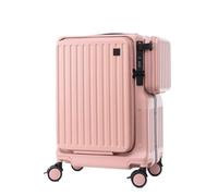 Yobohui Hardside Carry-on Luggage with USB Charging Port Lightweight and Durable Luggage Business Travel Checked Luggage(Pink)