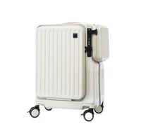Yobohui Hardside Carry-on Luggage with USB Charging Port Lightweight and Durable Luggage Business Travel Checked Luggage(White)