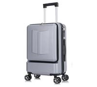 Yobohui Hardside Luggage with Spinner Wheels and TSA Lock Lightweight Carry on Suitcase Travel Hard Shell Rolling Suitcases(Silver,24 inch)