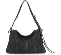 Yobohui Large Denim Purse and Handbags for Women Bag Blue Jean Purses Crossbody Bags Shoulder Tote Hobo(Black)