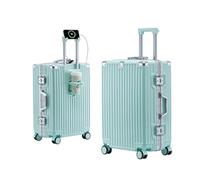 Yobohui Large Suitcases with Wheels Carry on Luggage Hard Shell with USB Charger Cup Holder TSA Password Lock(F,22in)