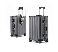Yobohui Large Suitcases with Wheels Carry on Luggage Hard Shell with USB Charger Cup Holder TSA Password Lock(B,24in)