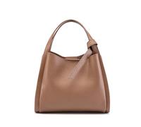 Yobohui Leather Bucket Bag Women's Shoulder Bag Crossbody Bag Adjustable Strap(Khaki)