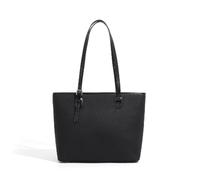 Yobohui Leather handbag Women's shoulder bag Tote bag Large capacity bucket bag With adjustable shoulder strap(Black)