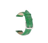 Yobohui Leather Strap 10mm~24mm Women's Men's General Purpose Pin Buckle Watch Strap(Green,Width14mm)